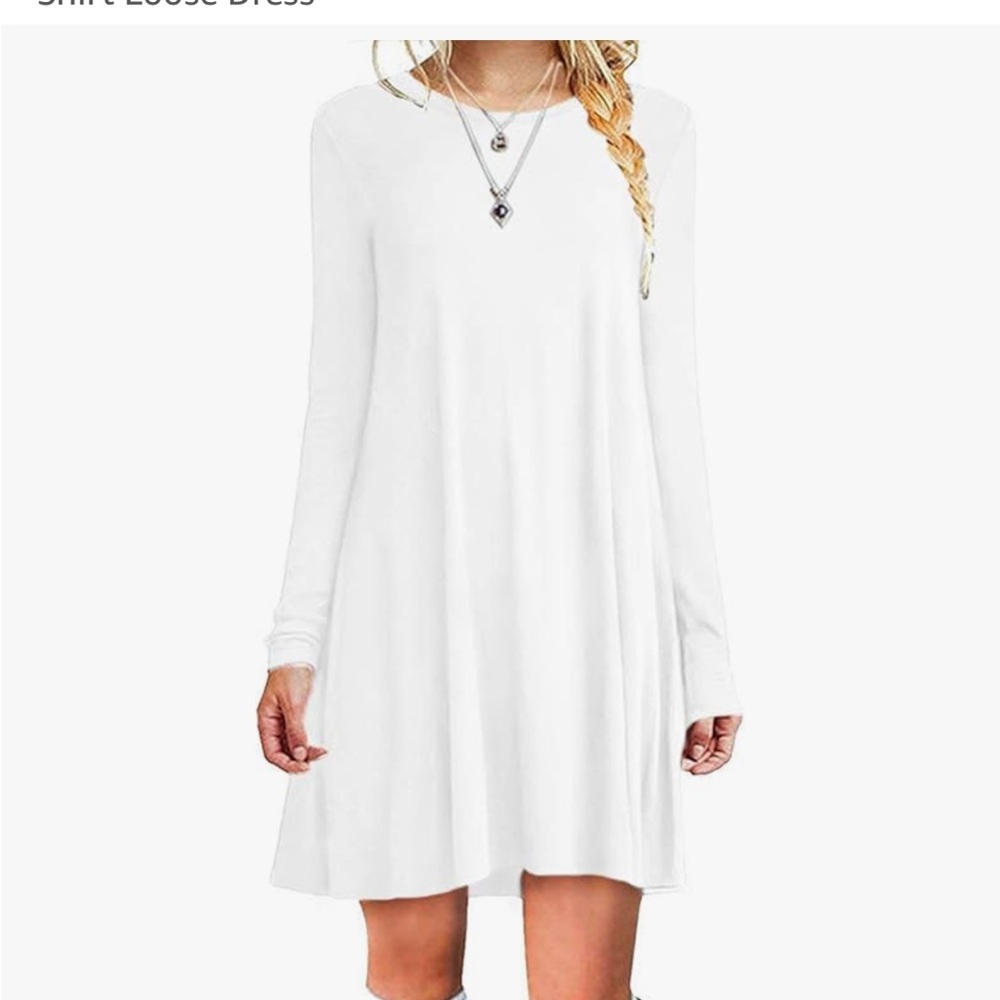 Elegant White Long Sleeve Dress